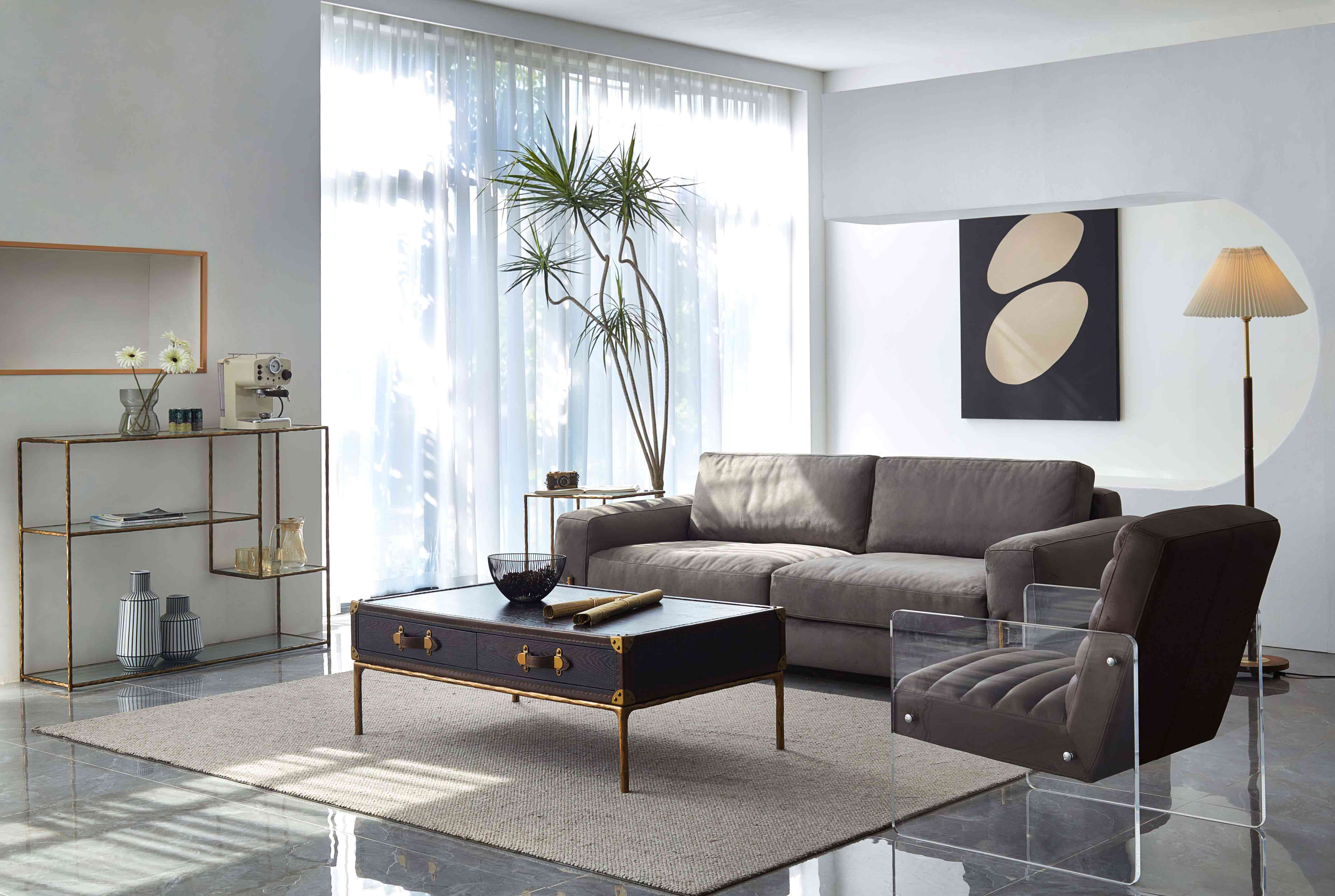 Vintage ForgedVintage Leather Square Coffee Table