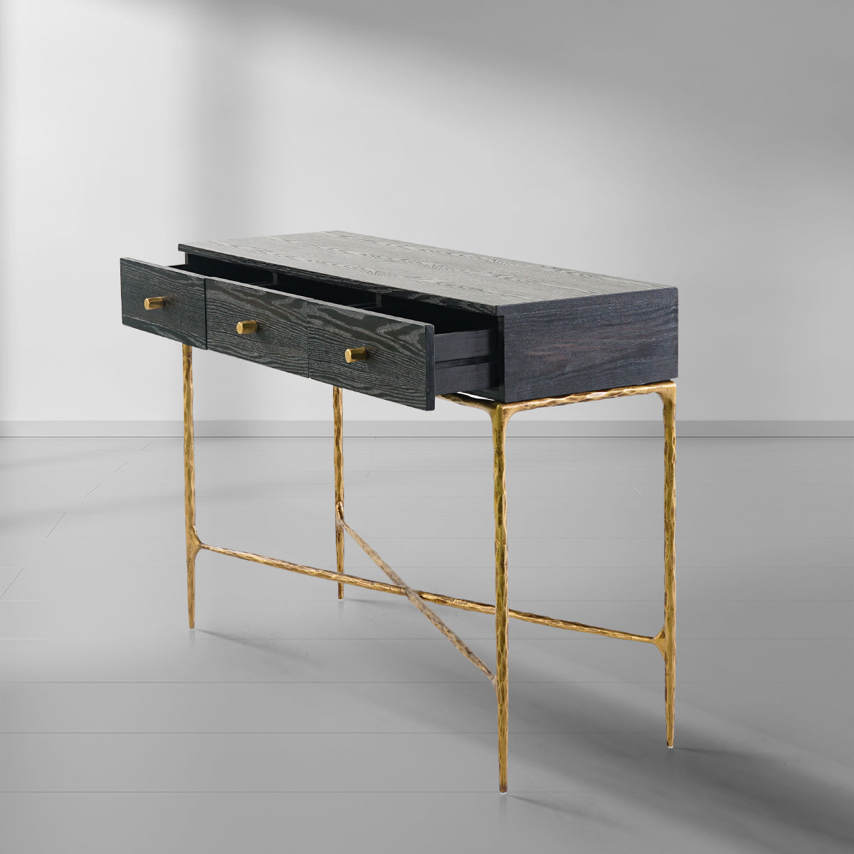 Vintage Forged 3 Drawer Desk