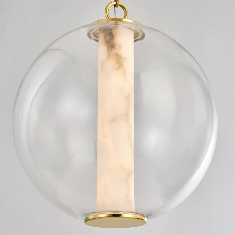 Alabaster Glass Globe Pendant Light