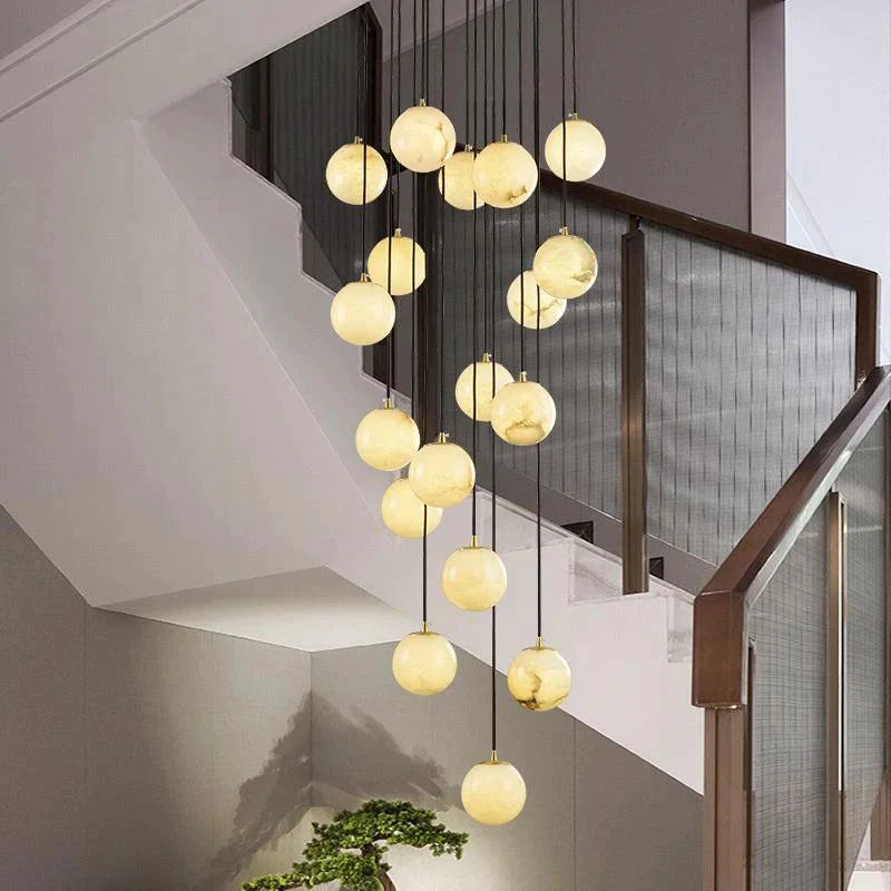 Alabaster Global Wavy Chandelier