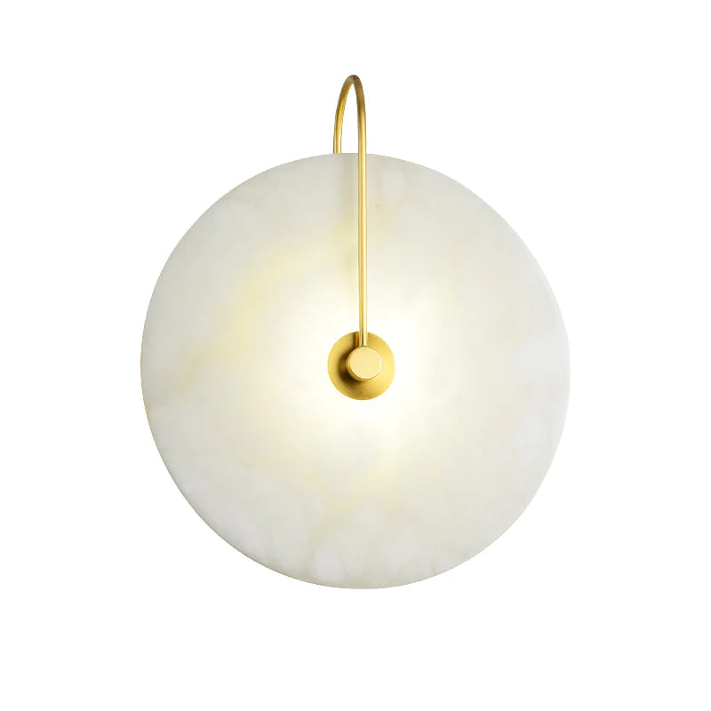 Alabaster Round Bedroom Bedside Wall Light