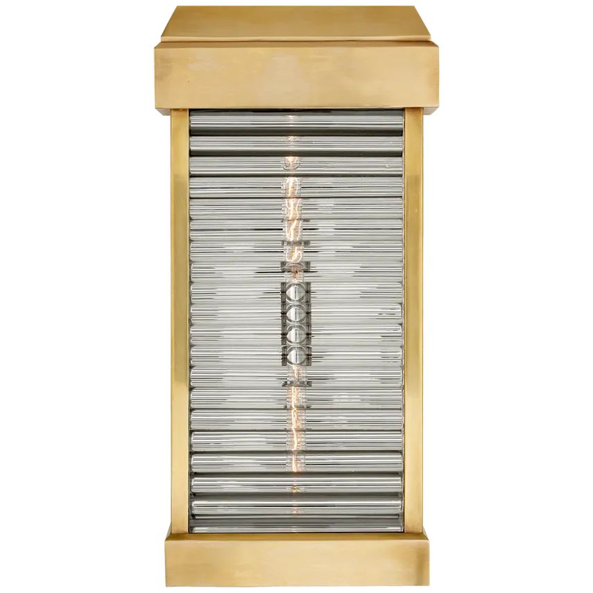 Rolf Large Curved Glass Louver Wall Sconce Outdoor