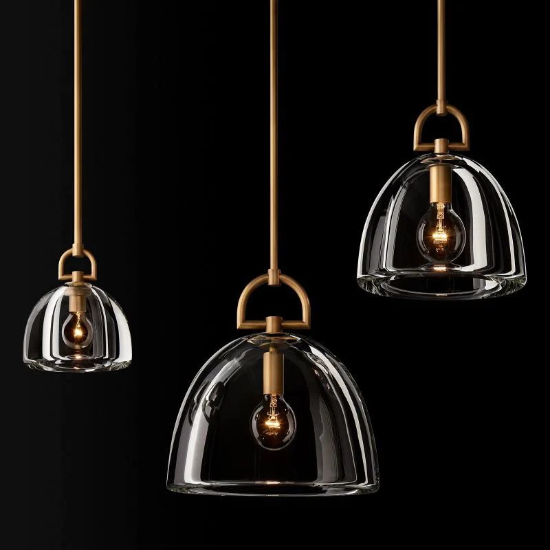 Borry Dome Crystal Glass Light Modern Pendant for Kitchen Island and Dining Table | SunKingHome