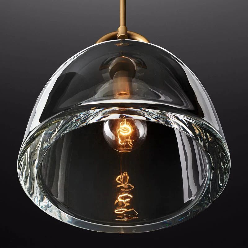 Borry Dome Crystal Glass Light Modern Pendant for Kitchen Island and Dining Table | SunKingHome