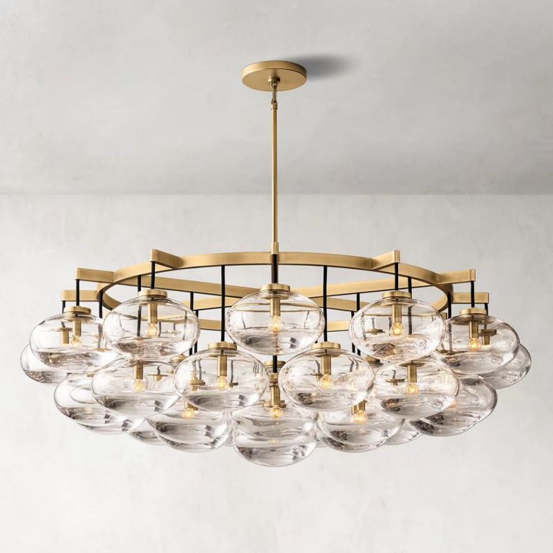 Cabretti 60-inch round crystal ball dining room chandelier with modern design