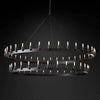 Camina Vintage Filament 2-Tier Black Farmhouse Mid Century Chandelier | SunKingHome