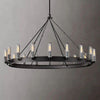 Camina Vintage Filament Outdoor Round Wagon Wheel Chandelier