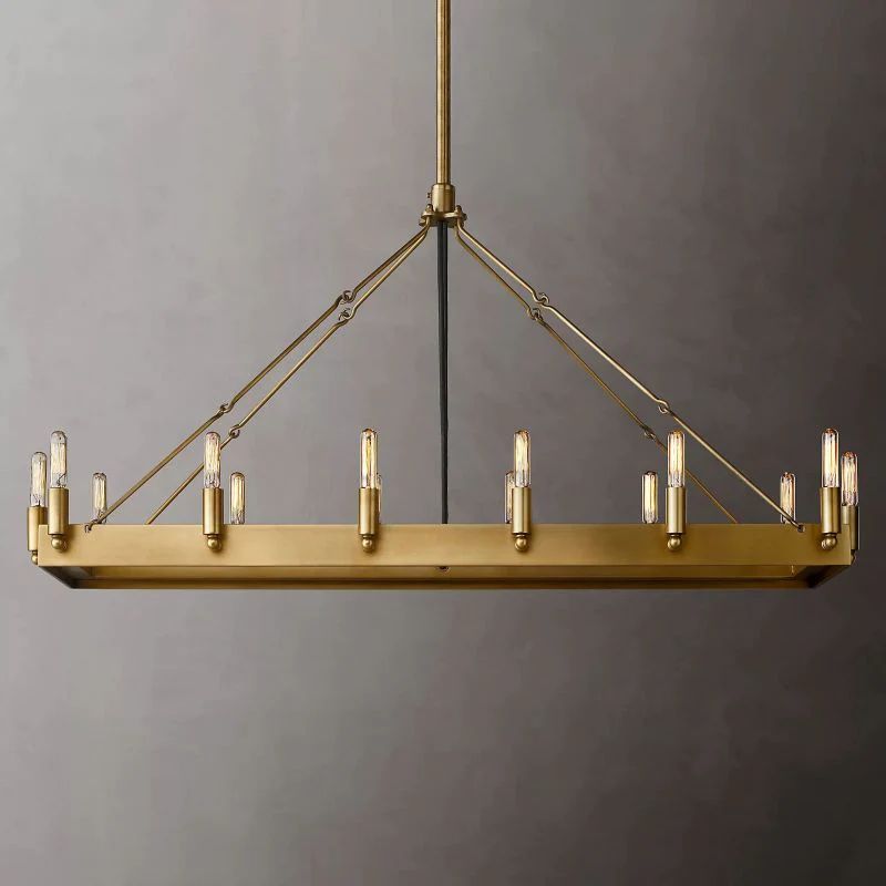 Camina Vintage Gold Filament Rectangular Chandelier