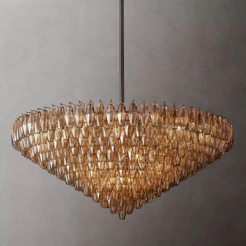 Chara Smoke Glass Tiered Round Chandelier 62