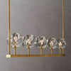 Cristal Glass Linear Chandelier Modern Dining Room and Kitchen Island Light Fixtures 48"