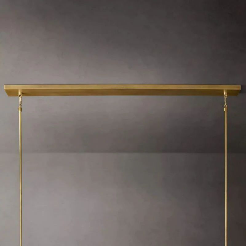 Cristal Glass Linear Chandelier Modern Dining Room and Kitchen Island Light Fixtures 48"