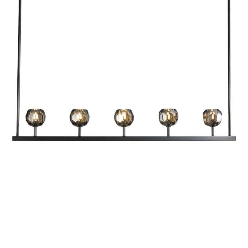 Cristal Glass Linear Chandelier Modern Dining Room and Kitchen Island Light Fixtures 48