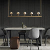 Cristal Glass Linear Chandelier Modern Dining Room and Kitchen Island Light Fixtures 48"