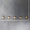 Cristal Glass Linear Chandelier Modern Dining Room and Kitchen Island Light Fixtures 48"