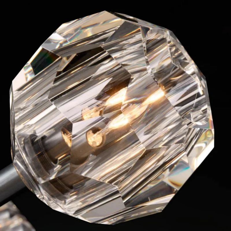 Cristal Glass Linear Chandelier Modern Dining Room and Kitchen Island Light Fixtures 48
