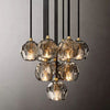 Luxury Modern Crystal Glass Cluster Pendant Chandelier Light for Dining Room and Living Room 14"