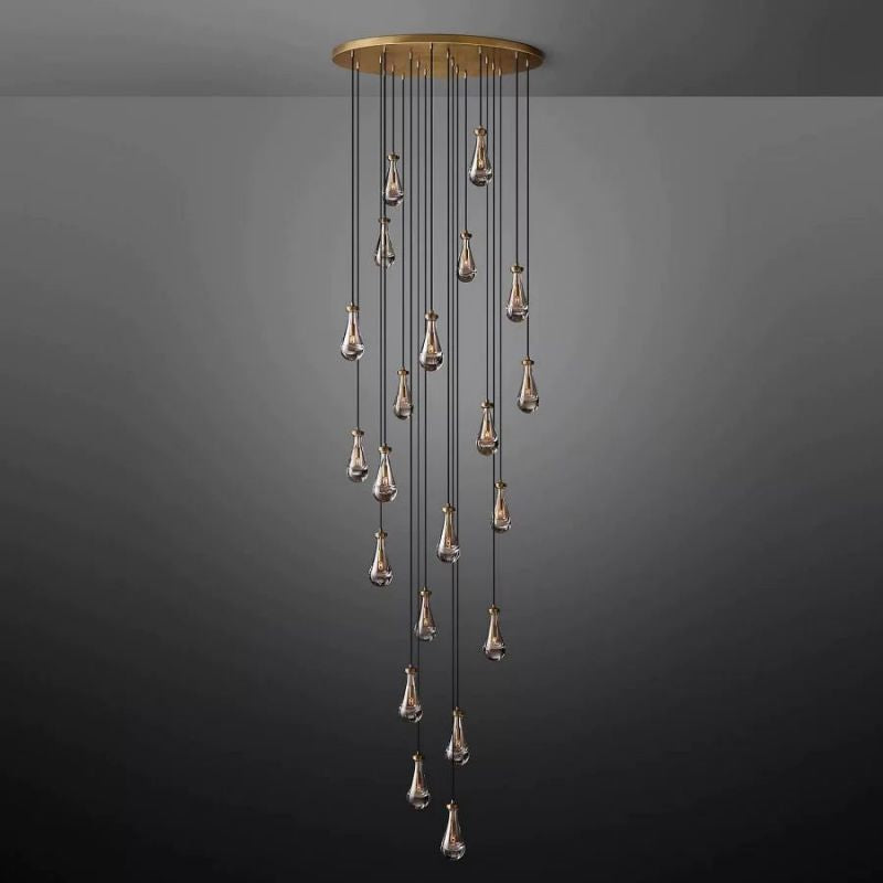 Luxury Raindrop Round Large Crystal Chandelier Lighting for Living Room