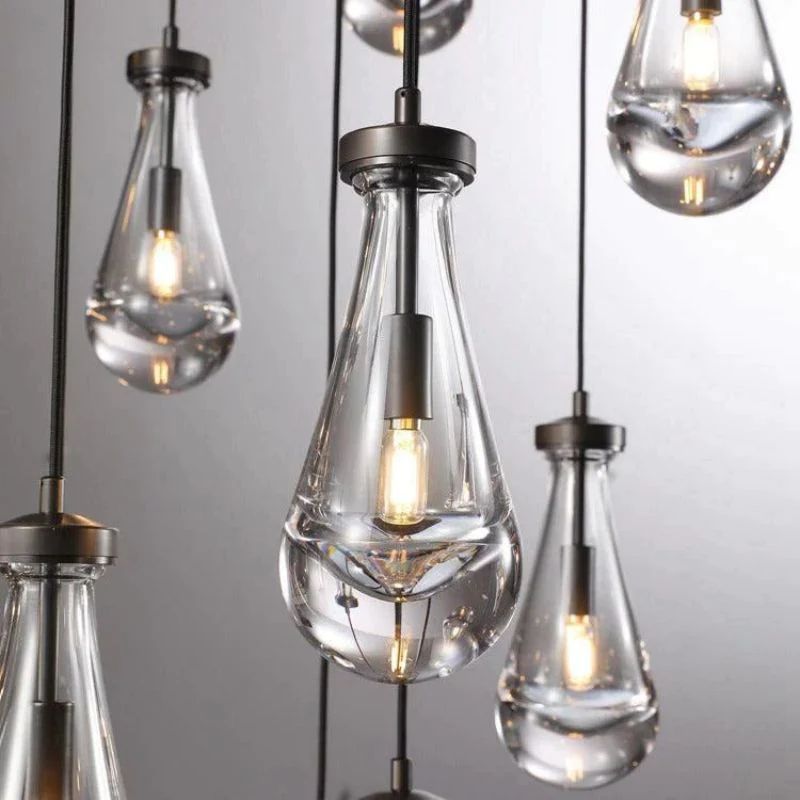 Luxury Raindrop Round Large Crystal Chandelier Lighting for Living Room