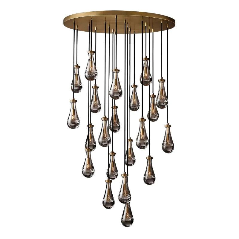 Luxury Raindrop Round Large Crystal Chandelier Lighting for Living Room