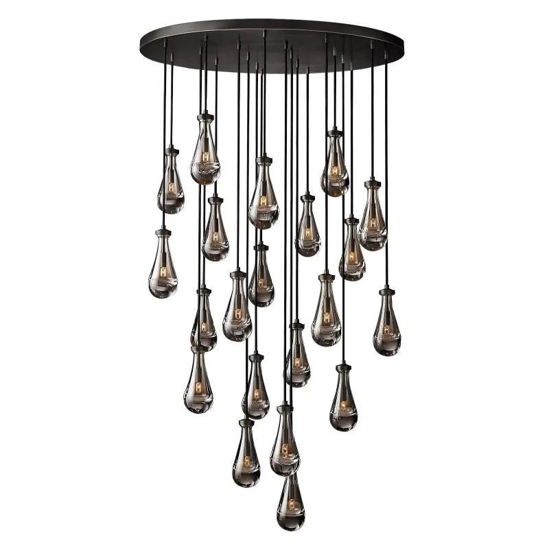 Luxury Raindrop Round Large Crystal Chandelier Lighting for Living Room