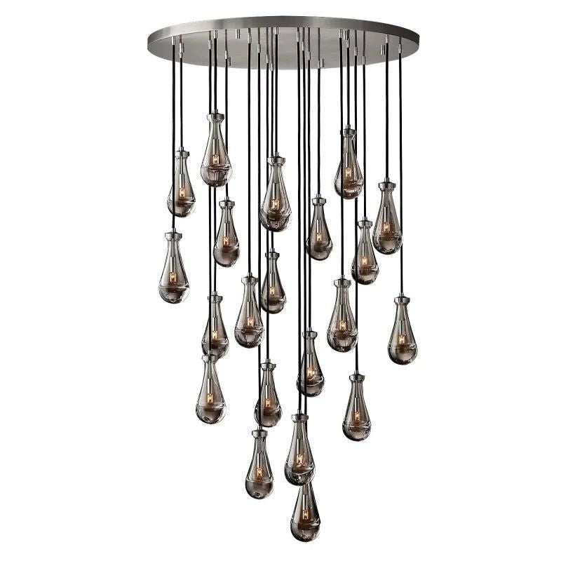 Luxury Raindrop Round Large Crystal Chandelier Lighting for Living Room