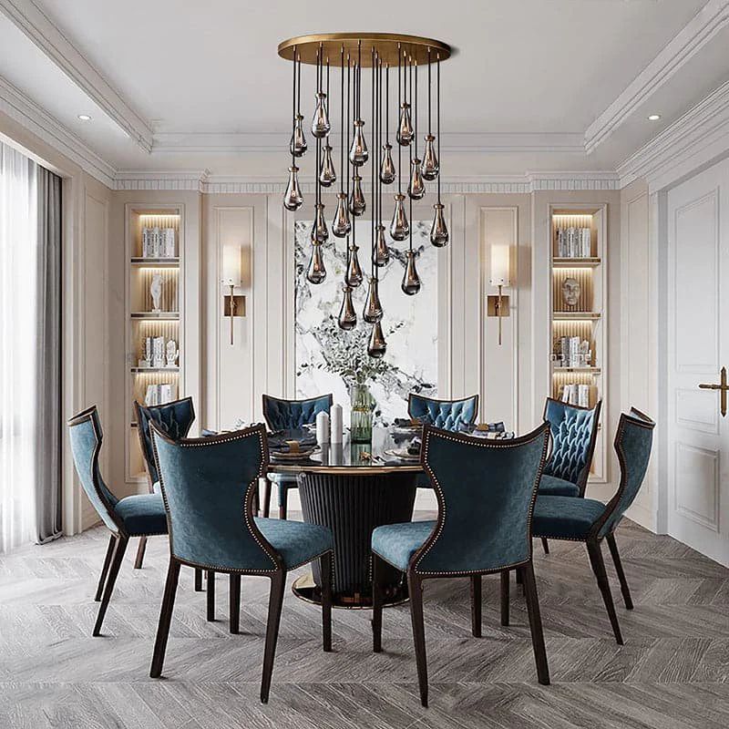 Luxury Raindrop Round Large Crystal Chandelier Lighting for Living Room