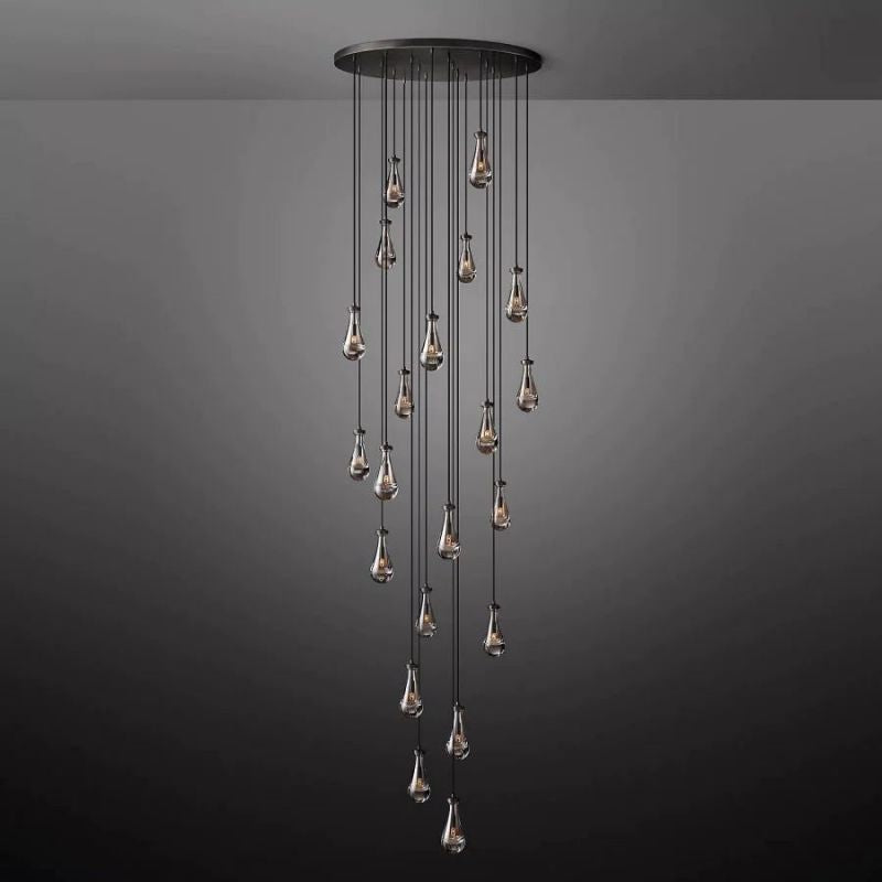 Luxury Raindrop Round Large Crystal Chandelier Lighting for Living Room