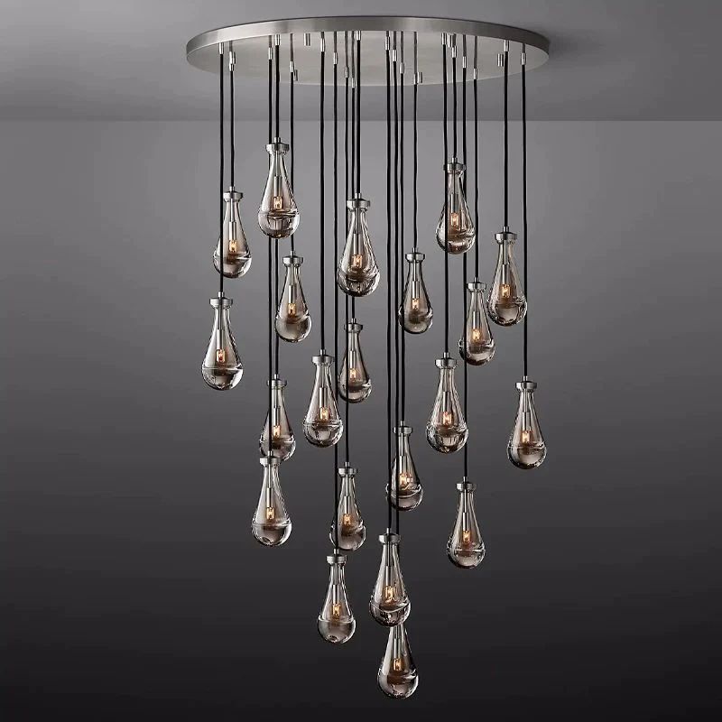 Luxury Raindrop Round Large Crystal Chandelier Lighting for Living Room