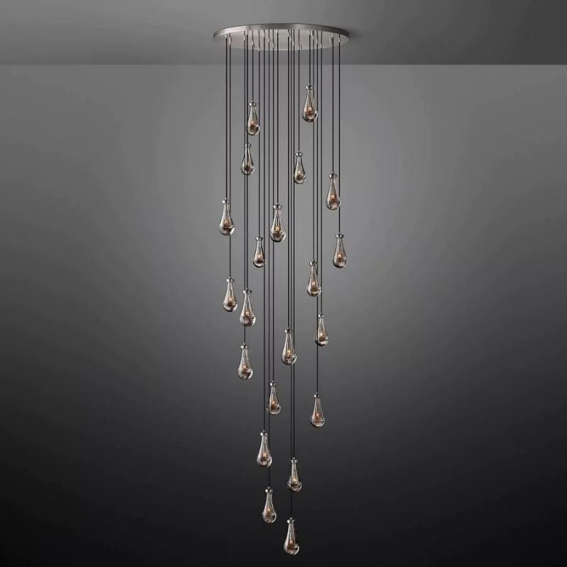 Luxury Raindrop Round Large Crystal Chandelier Lighting for Living Room