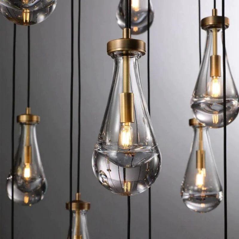 Luxury Raindrop Round Large Crystal Chandelier Lighting for Living Room