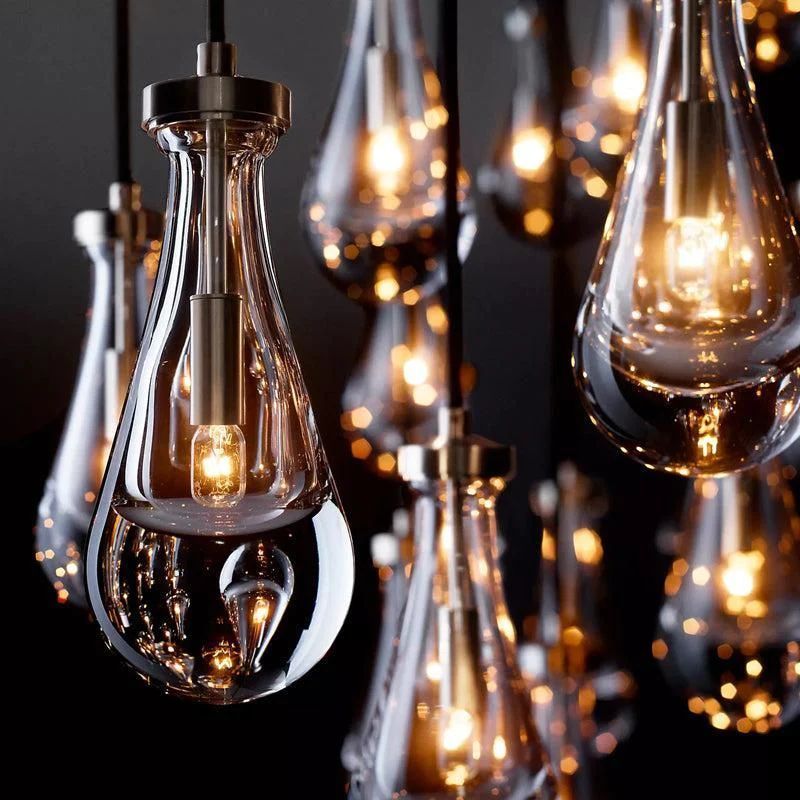 Luxury Raindrop Round Large Crystal Chandelier Lighting for Living Room