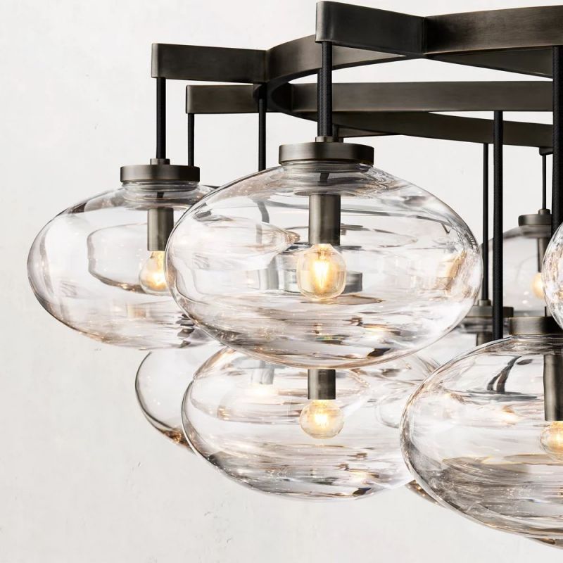 Cabretti 60-inch round crystal ball dining room chandelier with modern design