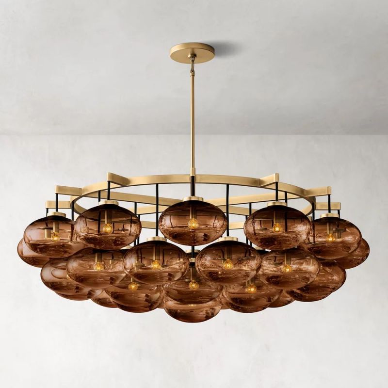 Cabretti 60-inch round crystal ball dining room chandelier with modern design