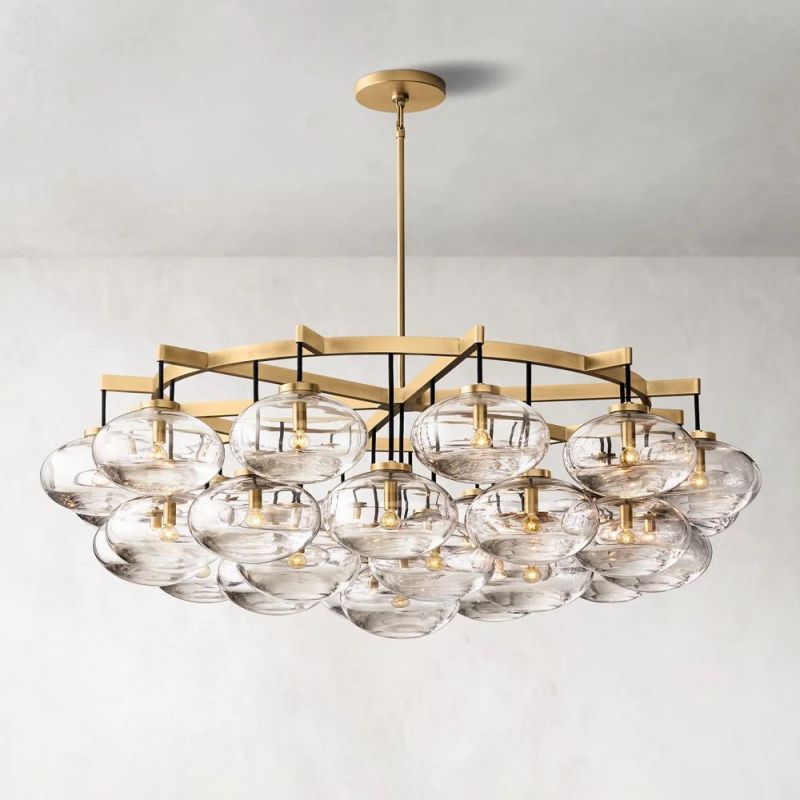 Cabretti 60-inch round crystal ball dining room chandelier with modern design