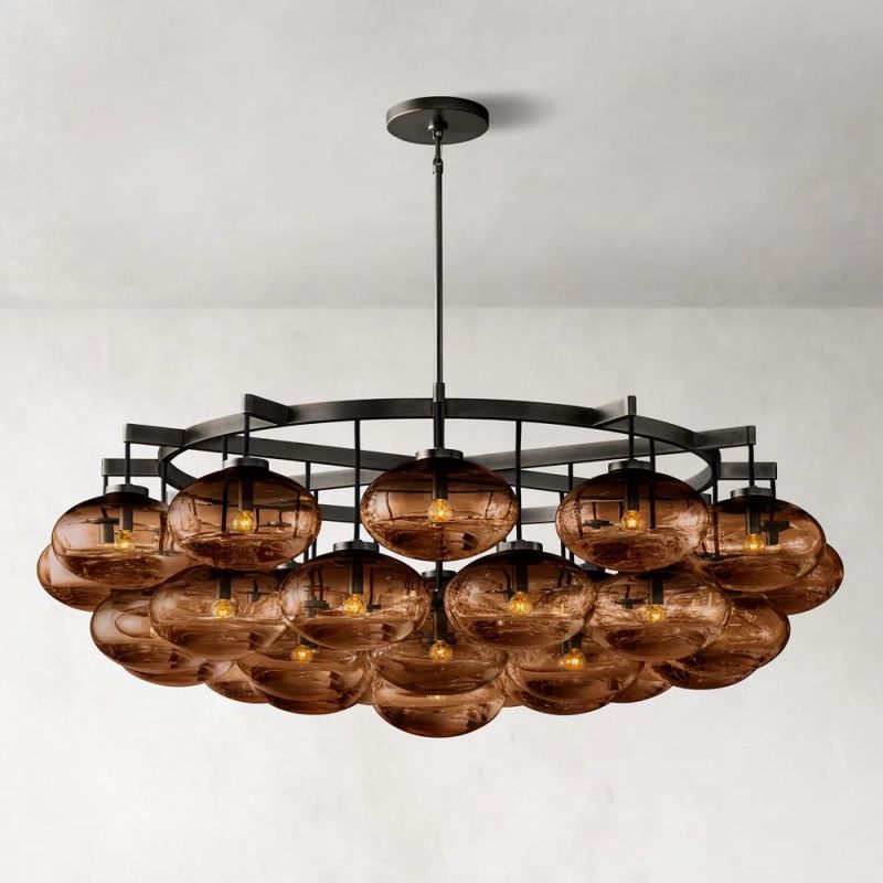 Cabretti 60-inch round crystal ball dining room chandelier with modern design