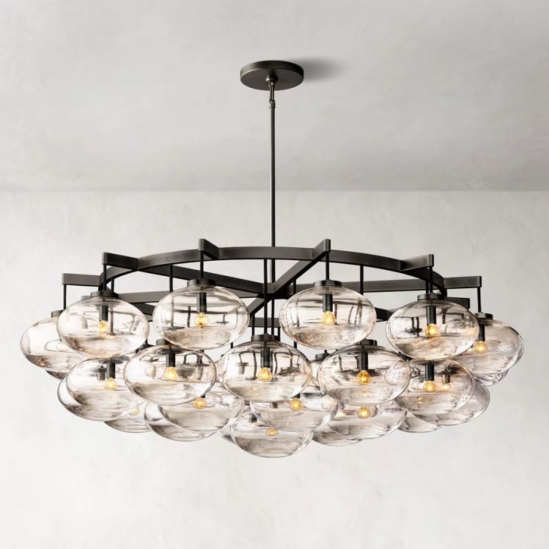 Cabretti 60-inch round crystal ball dining room chandelier with modern design