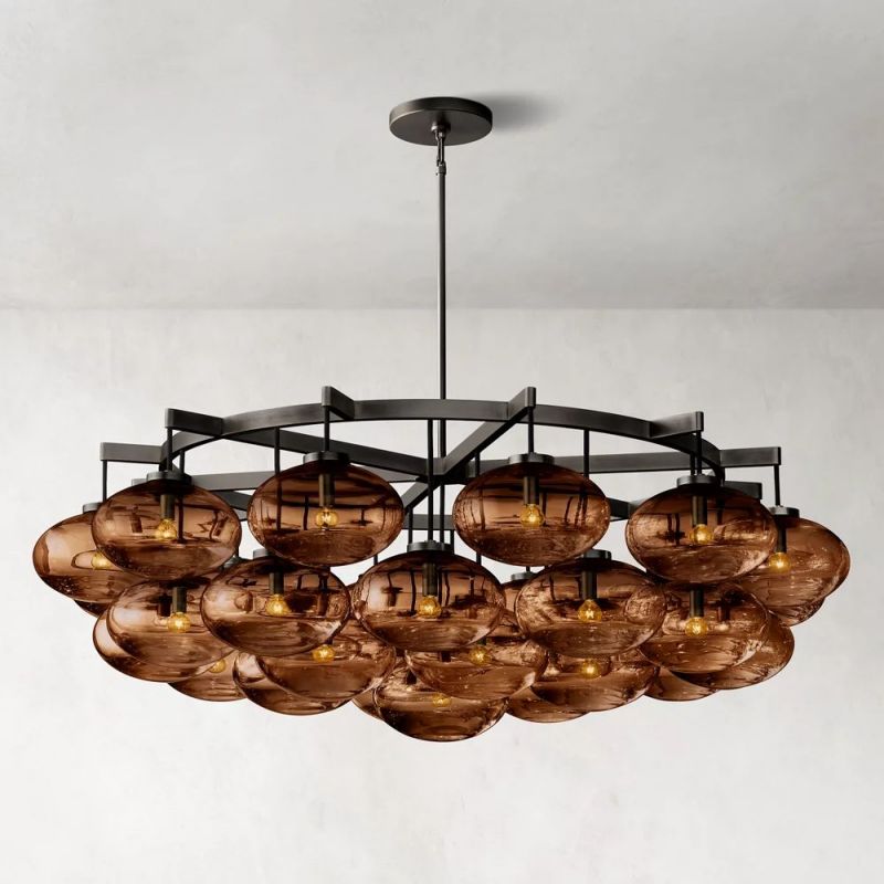 Cabretti 60-inch round crystal ball dining room chandelier with modern design
