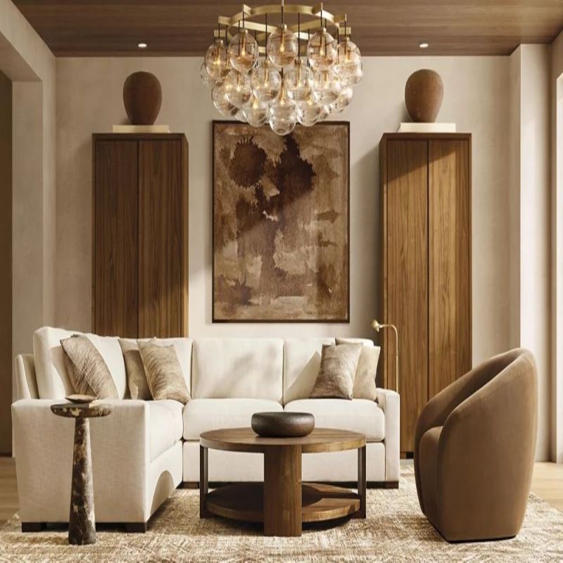 Cabretti 60-inch round crystal ball dining room chandelier with modern design