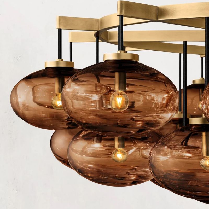 Cabretti 60-inch round crystal ball dining room chandelier with modern design
