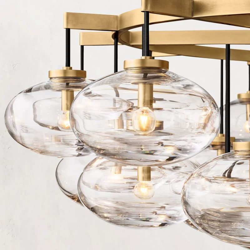 Cabretti 60-inch round crystal ball dining room chandelier with modern design