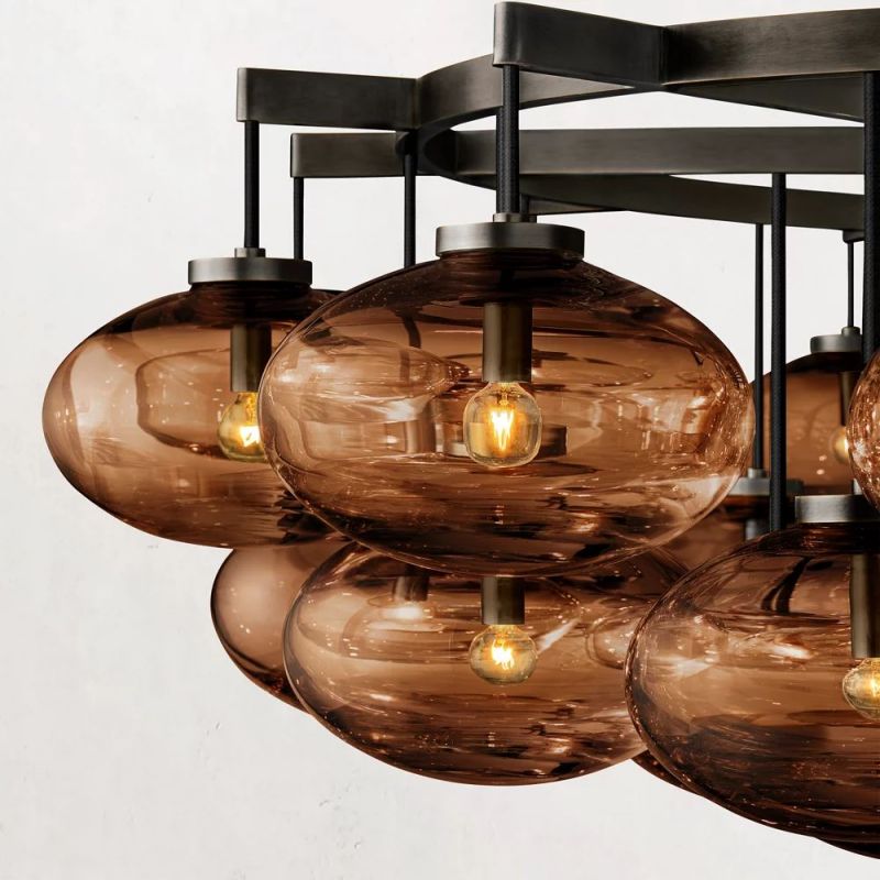 Cabretti 60-inch round crystal ball dining room chandelier with modern design