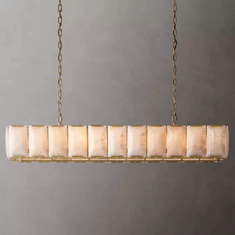 Huxley Calcite 74" Modern Rectangular Chandelier for Dining Room