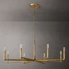 60 inch round wrought iron chandelier in large dining room