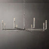 60 inch round wrought iron chandelier in large dining room