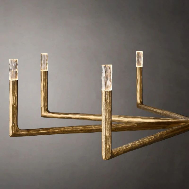 Hand-hammered texture on Radius contemporary iron chandelier