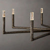 Hand-hammered texture on Radius contemporary iron chandelier