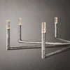 Hand-hammered texture on Radius contemporary iron chandelier