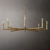 60 inch round wrought iron chandelier in large dining room