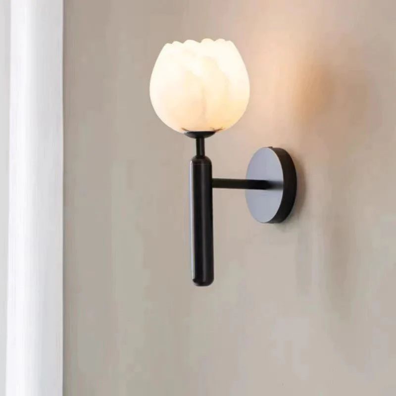 Luminous Tulip Alabaster Wall Sconce